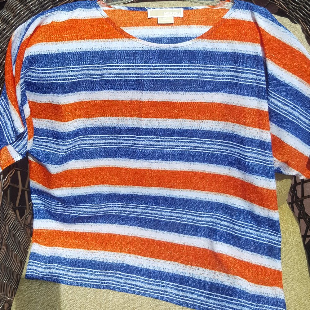 Michael Kors Striped Blouse Petite Large